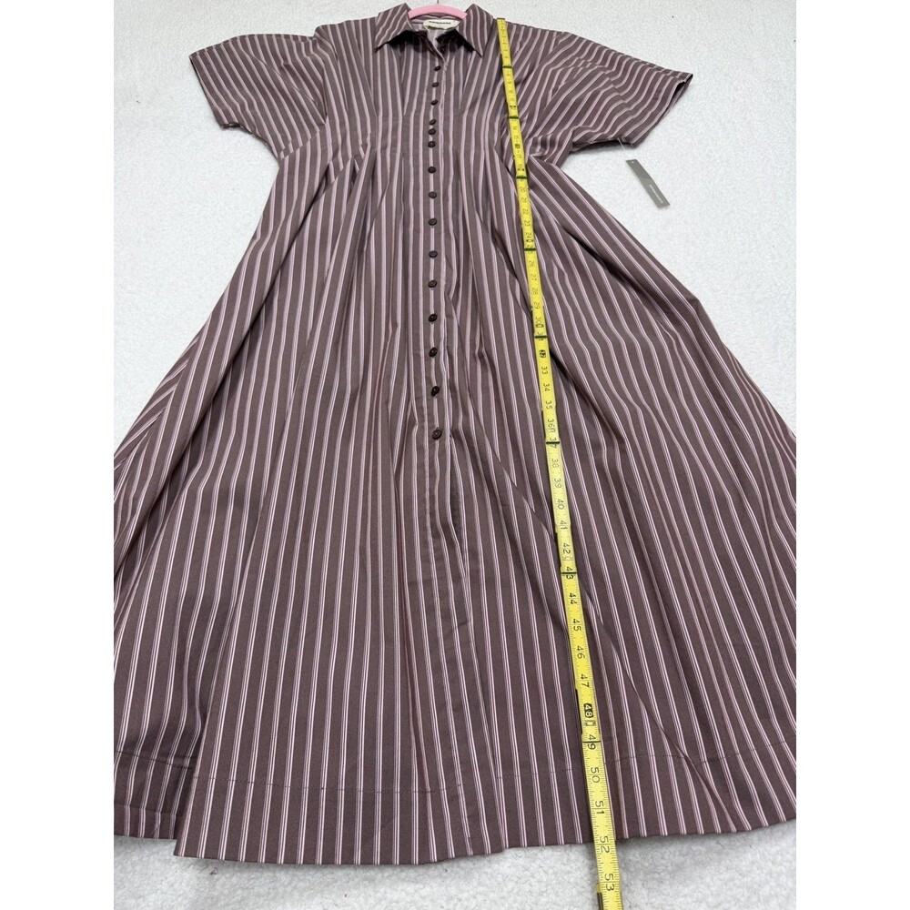 Exquise Anthropologie Midi Shirt Dress Tobie Pink Preppy Boho Retro Size XL NWT - Picture 3 of 9